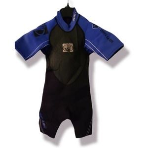 BODY GLOVE Women's Springsuit Wetsuit Pro 3 Size Juniors 8 Black Blue Shorty